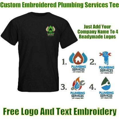 Picture of Custom Embroidered Heavy T-Shirt  With Free Logo & Your Text