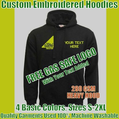 Picture of Gas Safe Logo Custom Embroidered PERSONALISED Pullover Hoodie