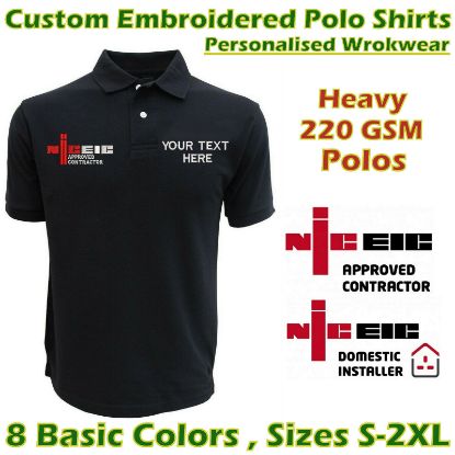 Picture of NICEIC LOGO Custom Embroidered PERSONALISED Polo Shirt 