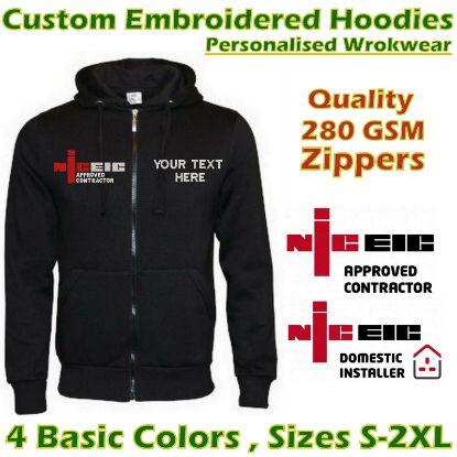 Picture of NICEIC LOGO Embroidered PERSONALISED Zipper Hoodies 