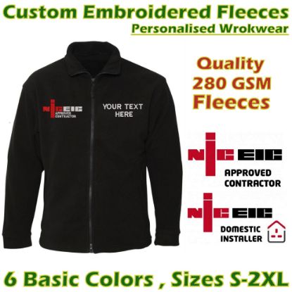 Picture of NICEIC LOGO Embroidered PERSONALISED Fleece Jackets With Your Text