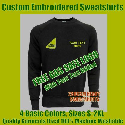 Picture of Custom Embroidered Personalised Gas Safe Logo Sweatshirts