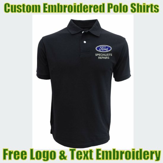 Picture of Custom Embroidered Polo Shirt With Logo Garages & Technicians Names Work Wear 