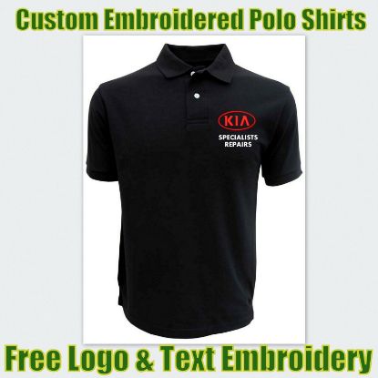 Picture of Custom Embroidered Polo Shirt With Logo Garages & Technicians Names Work Wear