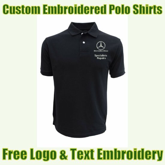 Picture of Custom Embroidered Polo Shirt With Logo Garages & Technicians Names Work Wear