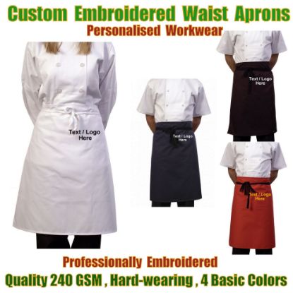 Picture of Custom Embroidered Personalised Long Waist Aprons Unisex