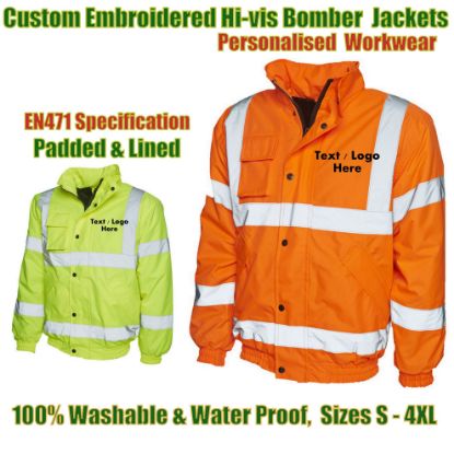 Picture of Custom Printed High Visibility Unisex Bomber Jacket