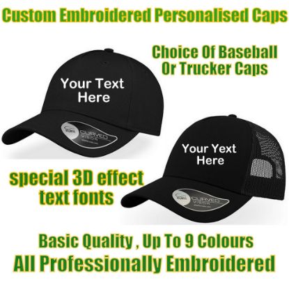 Picture of Custom Embroidered Personalised Baseball Or Trucker Caps
